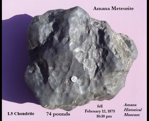 Photo of meteorite found near Amana, Iowa