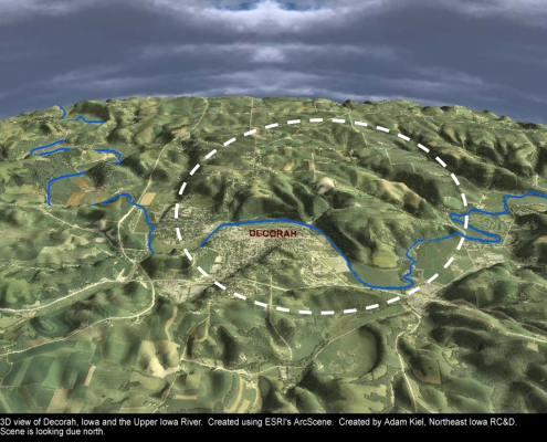 The Decorah Impact Structure, where a meteorite struck the Earth 465 million years ago.