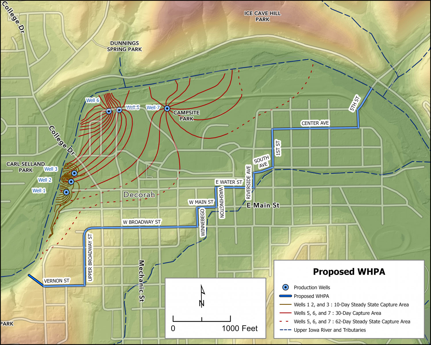 Map of proposed Well Head Protection Area (WHPA) 
