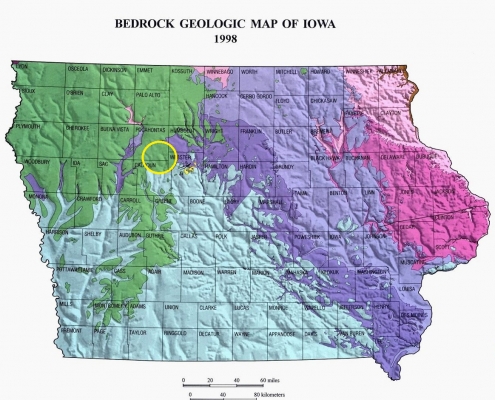 Bedrock geologic map of Iowa