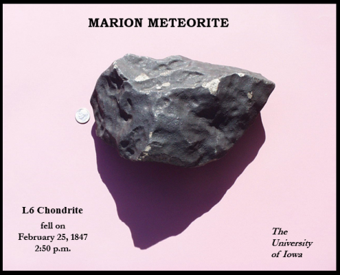 Photo of meteorite found near Marion, Iowa