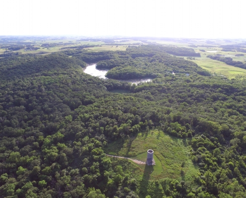Aerial photo of Pilot Knob State Park