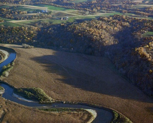 Aerial photo of the Turkey River