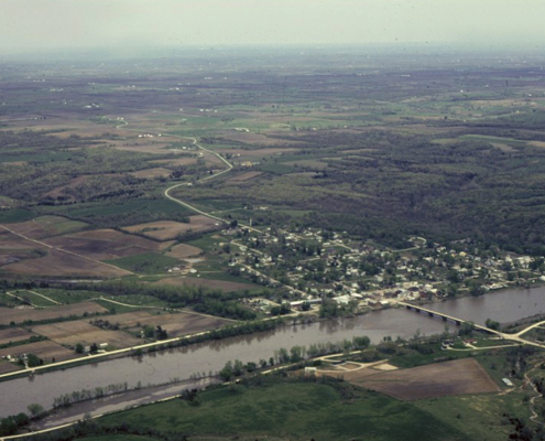 Aerial photo of the Skunk River