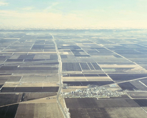 Aerial photo of the Missouri River floodplain