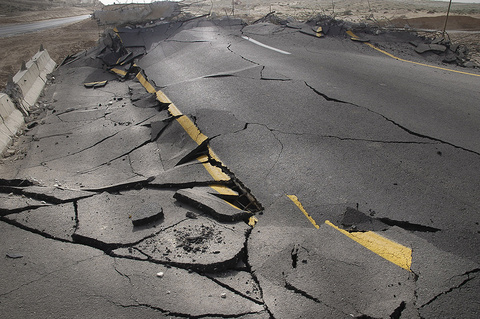 A damaged road