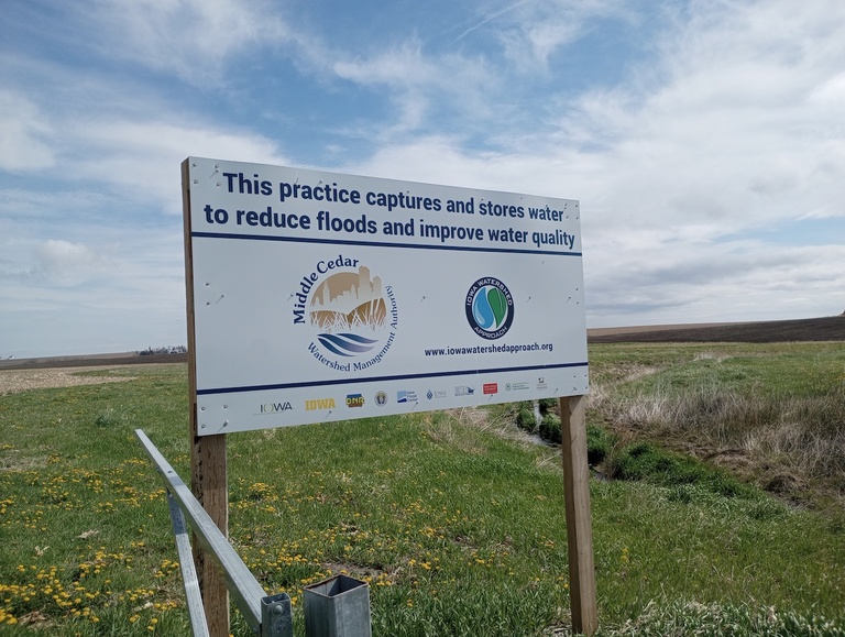 Sign explaining watershed function
