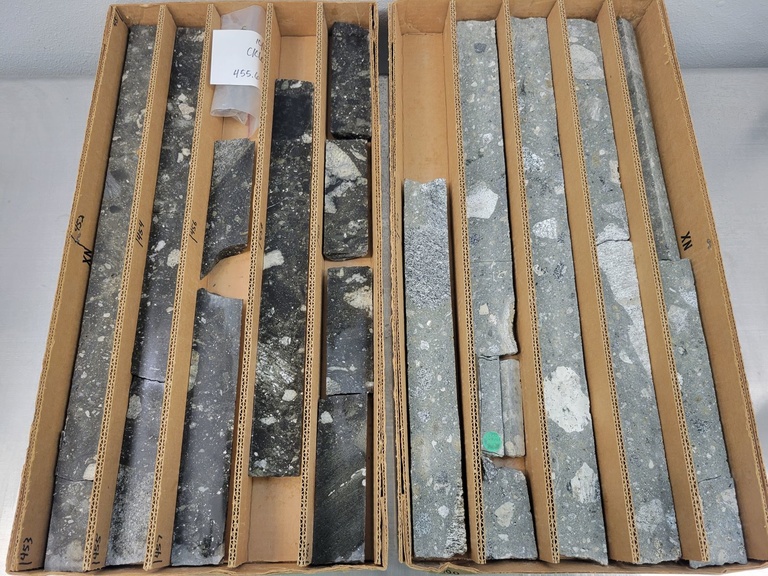 A box containing rock samples