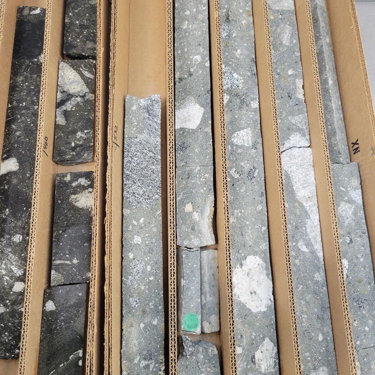 A box containing rock samples