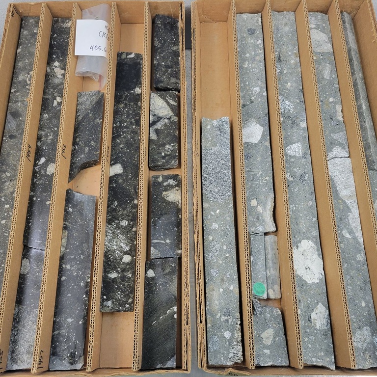 A box containing rock samples