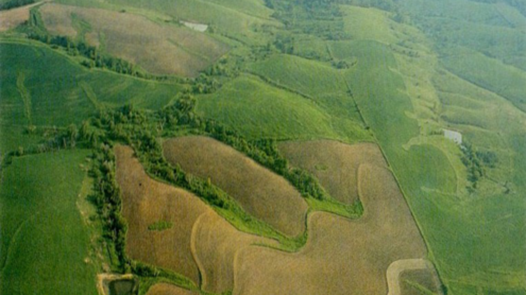 Aerial photo of southern Iowa drift plain